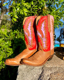 Metallic Pink & Red Talby Cowboy Boots